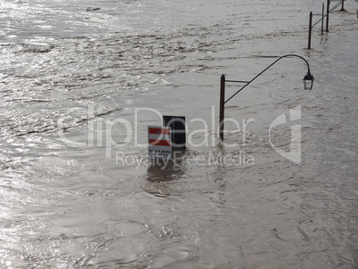 River Po flood in Turin