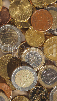 Euro coins background - vertical