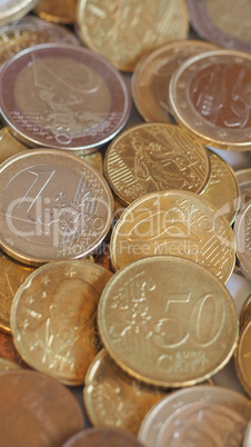 Euro coins background - vertical