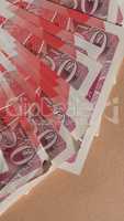 Fifty Pound notes - vertical