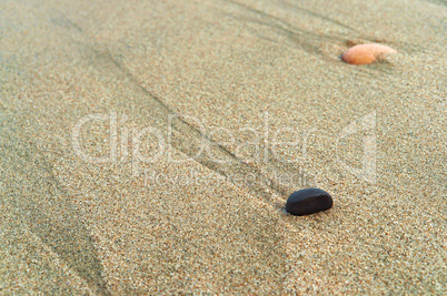 sea pebble on the sand, sea sand, shore sand, colored sand