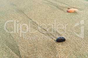 sea pebble on the sand, sea sand, shore sand, colored sand