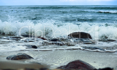 sea wave waves beat on the rocks