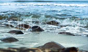 sea wave waves beat on the rocks