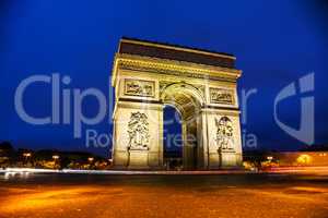 The Triumphal Arch (Arc de Triomphe) in Paris, France