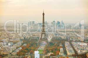 Aerial overview of Paris