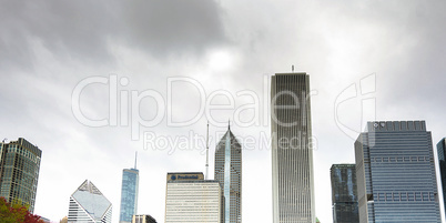 Chicago skyline with clouds