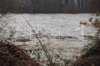 River Po flood in Turin