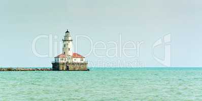 lonely Lighthouse in the sea