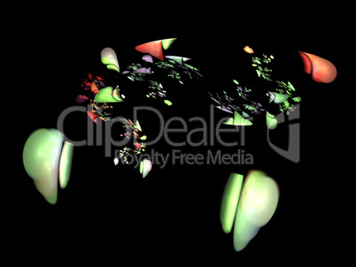 image of one Digital Fractal on Black Color