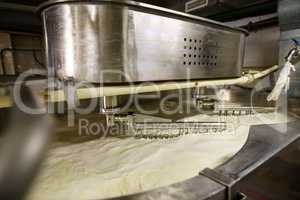 Process of mixing at dairy production line