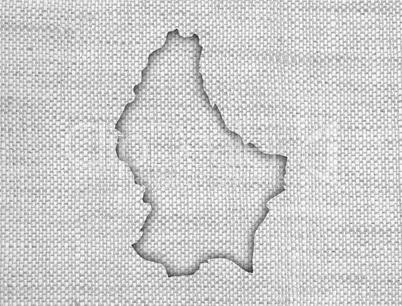 Karte von Luxemburg auf altem Leinen