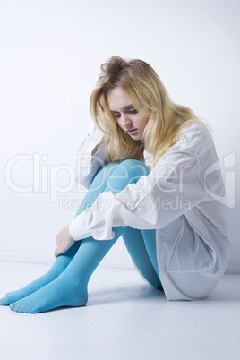 Young woman in a state of depression