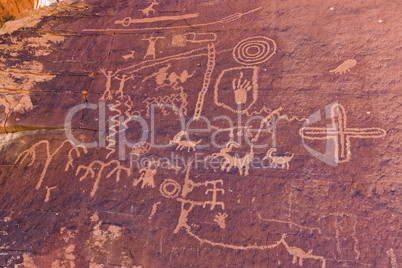 Petroglyphs at Atlatl Rock.