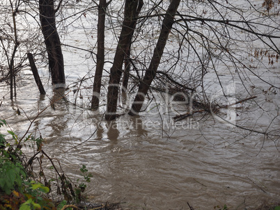 River Po flood in Turin