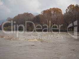 River Po flood in Turin