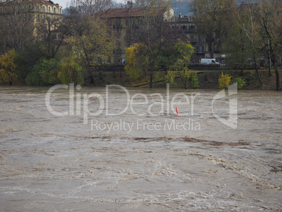 River Po flood in Turin