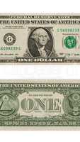 Dollar note 1 Dollar - vertical
