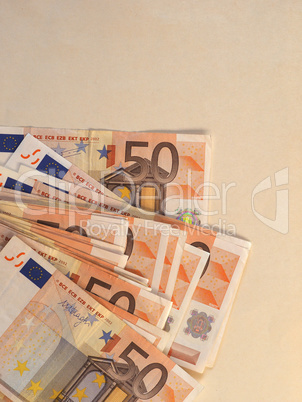 Euro (EUR) notes, European Union (EU) with copy space