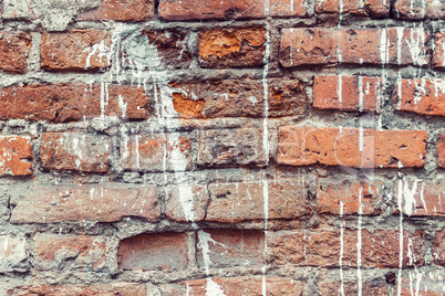 Dirty old brick wall background