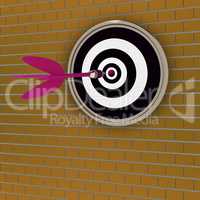 Dart with dartboard, 3d-illustration