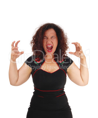 Screaming young woman.