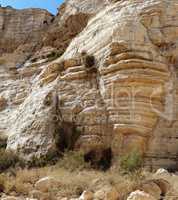 Scenic cliffs of Ein Avdat (Ein Ovdat) gorge in Israel