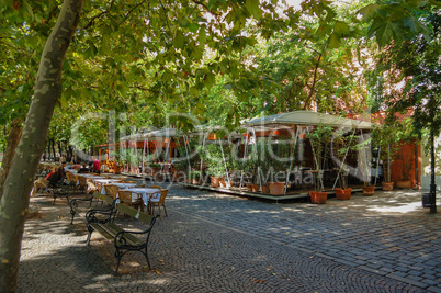 Town Square with restaurants, Bratislava