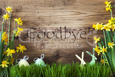 Easter Decoration, Gras, Text Goodbye