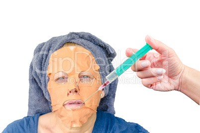Kosmetischen Gesichtsmaske sowie eine Botulinum-Injektion