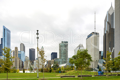 Chicago cityscape from millennium park