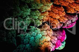 Abstract fractal image colorful sea corals.