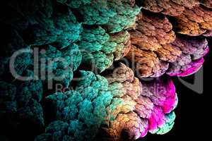 Abstract fractal image colorful sea corals.