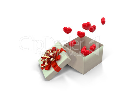 Gift for Valentine's day. 3D rendering