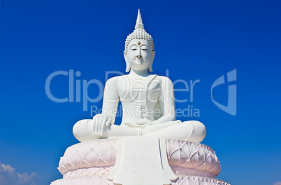 The white big Buddha statue in Thailand.