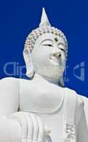 The white big Buddha statue in Thailand.
