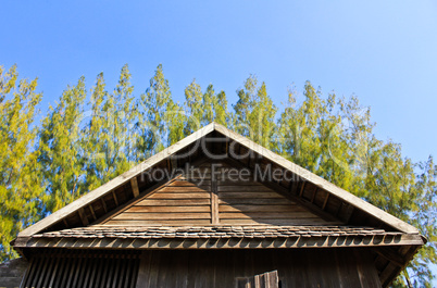 Details of Southern Thai house Gable roof.