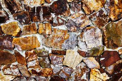 Closeup view of stone wall.