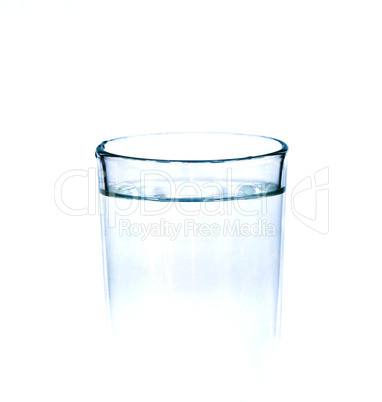 Glass with water isolated on white.