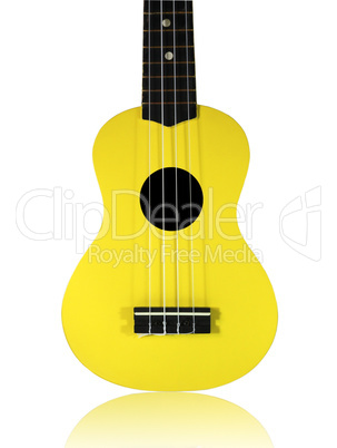 Close-up ukulele isolated over white background.