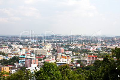 Pattaya city bird eye view, Thailand.