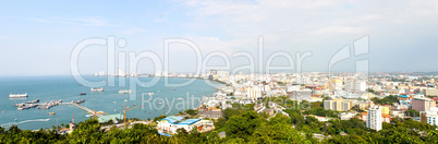 Pattaya City Harbor Panorama , Thailand.