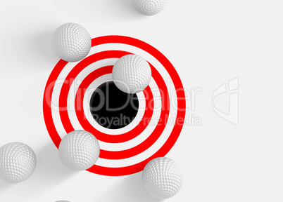 Golf balls and hole