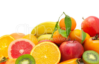 set of fruits isolated on white background