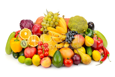 fruit and vegetable isolated on white background