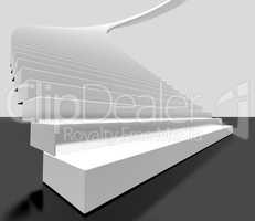 3d image of white ladder