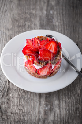 Strawberry and custard tart