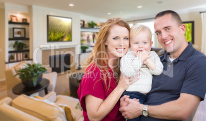 Young Military Family Inside Their Beautiful Living Room