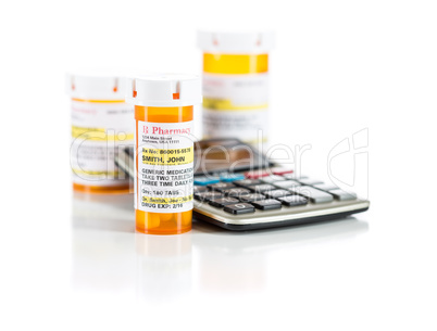 Calculator and Non-Proprietary Medicine Prescription Bottles Iso