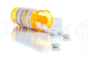 Non-Proprietary Medicine Prescription Bottle and Spilled Pills I
